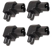 Adaptador de corriente IEC320 C6 a IEC320 C5, 4 unidades, Plug and Play, C6 a C5, ángulo recto de 90 grados.