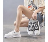 Zapatillas de deporte de moda para mujer, zapatos informales para mujer joven, zapatillas de deporte para mujer, zapatos blancos de marca, suela gruesa 40 negro