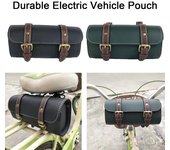 Bolsa retro para sillín de bicicleta, versátil, para motocicleta, scooter eléctrico, bolsa de almacenamiento para bicicleta con hebillas ajustables, solución organizada elegante B