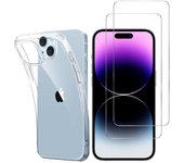 Coque Transparent pour iPhone 15 et 2 Film Verres Trempé Protection Ecran Phonillico®