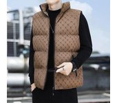 Chaleco de algodón para hombre, nueva chaqueta para hombre, chaqueta de pan, sin mangas, grueso, cálido, con cuello alto, Top, M-5XL de negocios cómoda 5XL