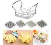 Juego de 5 cortadores multifuncionales de acero inoxidable para patatas fritas, peras y otros utensilios de cocina. 5pcs