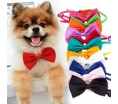 Collar para perro y gato, correa ajustable para Collar de gato, accesorios para perros, pajarita para perro, pajarita para cachorro, suministros para perros mascota negro