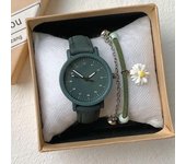 Relojes de pulsera de cuarzo para mujer a la moda, reloj sencillo para estudiante, reloj deportivo informal blanco