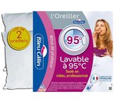 Lot de 2 oreillers Hotelier à bouillir Hygiafil 60 x 60 cm  Bleu Calin
