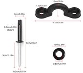Kit de carro de anclaje para kayak con ???????Tri-grip Remaches Junta tórica Cornamusa Cuerda Almohadilla Argollas Poleas Amarre negro