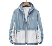 Nueva ropa de protección solar de verano para hombres, chaqueta con capucha de marca de moda fina, ropa de protección solar de seda de hielo para deportes al aire libre para hombres M