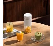 Exprimidor portátil de 2 tazas, licuadora eléctrica de frutas, exprimidor de naranjas, procesador de alimentos de cocina, extractor de jugos para el hogar. blanco