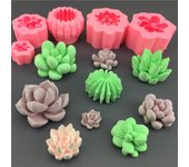 Molde de silicona para hacer velas de yeso perfumadas con plantas suculentas, para hacer jabón hecho a mano, para pasteles, dulces suaves, chocolate y más