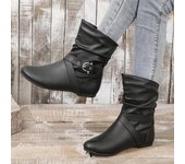 Zapatos de moda para mujer, botas con hebilla de cinturón para mujer, botas modernas sin cordones a la moda para mujer, gran oferta, zapatos de punta redonda para mujer 36