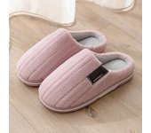 Pantuflas de felpa unisex de invierno a la moda para parejas, de suela suave, antideslizantes, para el hogar, para hombres y mujeres, zapatos de algodón para el hogar 36-37 gris