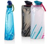1 bolsa de agua plegable ultraligera portátil, botella blanda para deportes al aire libre, senderismo, camping, bolsa de agua, bolsas de cubo de agua plegables blanco