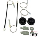 Kit de reparación de elevalunas trasero izquierdo y derecho BWR912+BWR913 para Peugeot 206 CC 2D T16 2000-2008 Coupé Cabrio de 2 puertas 922457 922458