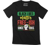 Camiseta ULTRABASIC para hombre Free-ish Since 1865 Black Lives Matter History Graphic Tee XS negro