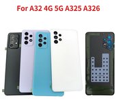 Nueva parte trasera para Samsung Galaxy A32 4G 5G A325 A326, batería, carcasa de puerta trasera, piezas de repuesto con cámara A32 4G Black