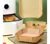 100 piezas de papel desechable para freidora de aire que absorbe el aceite, bandeja de papel a prueba de aceite, almohadilla antiadherente para hornear 100pcs/pack