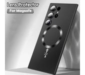 Funda magnética de lujo para Samsung Galaxy S25 S24 S23 Ultra S22 Plus S21 S20 FE Magsafe Protector de lente Funda de teléfono con carga inalámbrica For Samsung S24 Ultra blanco