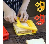 Cortador de sándwich, molde para pan, tostadas, cortador de galletas, herramienta de cocina para desayuno, postre, bricolaje, cortador de galletas amarillo
