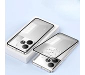 Para Realme GT6 GT 6T, carcasa de parachoques con marco de metal de aleación de aluminio para Realme GT Neo 6 SE, carcasa trasera transparente a prueba de golpes Realme GT Neo6 SE plata