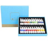 Juego de tubos de pintura de acuarela de 5 ml, pigmento transparente, de secado rápido, reutilizable, fácil de mezclar, alta saturación. 24 Colors