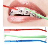 V Trim End Oral Hygiene Teeth care tool Tuft Toothbrush Orthodontic Toothbrushes Interdental Brush verde