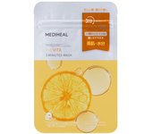 MEDIHEAL OFFICIAL THE 3 Minutes Mask 7 pieces THE 3 Minutes Mask 7P Shiny Moisturizing Korean Pack Skin Care Moist (Vita) (Vita) (1SET) amarillo