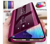Funda de cuero con tapa y espejo chapado a la moda para Samsung Galaxy S24ultra S22 S23 S21 S23Fe S20Ultra A14 A32 A52 A54 A72 A51 A71 Funda a prueba de golpes S22 Ultra