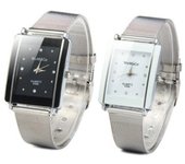 Reloj de pulsera para mujer, relojes casuales rectangulares de lujo para mujer plata