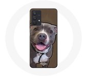 Coque Maniacase pour Samsung Galaxy A32 4G Chien Pitbull Blanc gris