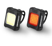 Juego de faros y luces traseras para bicicleta, miniluz delantera y trasera recargable por USB negro