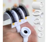 Paleta de pegamento para tatuajes, separador de pestañas, soporte para anillos de extensión de pestañas, soporte para pigmentos adhesivos, herramientas de belleza para los dedos