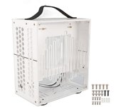 Caja de PC ITX miniatura de 23 x 20,5 x 12 cm, transparente, de acrílico, portátil, para escritorio, 360 grados negro