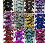 Wonder Pocket-cordones planos de 110cm para zapatos, cordones de lona para zapatillas, cordones de zapatos de colores con purpurina a la moda púrpura