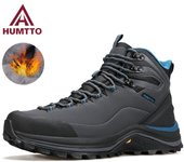HUMTTO Zapatos de senderismo de lana cálidos para hombres, botas de trekking con plataforma, botas de seguridad de goma para el trabajo de invierno para hombres, zapatillas tácticas negras para exteriores para hombre 41 negro