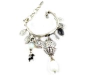 Les Trésors De Lily [E2056] - Bracelet Créateur 'Les Souvenirs du Passé' Noir Argenté plata