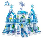 QUNLONG casa de amigos princesa Castillo de hielo mundo de nieve bloques de construcción ciudad vista a la calle ladrillos juguetes educativos para niños regalo para niñas