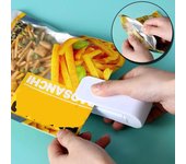 Mini sellador de bolsas, herramienta de conservación de alimentos para la cocina, resellador de bolsas portátil de mano, máquina de conservación con sellado al vacío 1 pc blanco