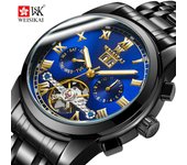 WEISIKAI 6009A Relojes para hombre Nuevo reloj de lujo de marca TOP para hombre con caja Calendario luminoso resistente al agua Relojes mecánicos automáticos para hombre negro
