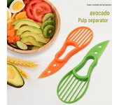 Cuchillo y rebanador doble para aguacate: Herramienta de cocina multifuncional OPP bag naranja