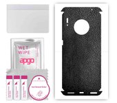 apgo Protective Skin Sticker for the back+sides compatible with Huawei Mate 30 Pro, Full Wrap Film, Foil, Vinyl - Pattern Black Leather