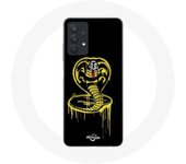 Coque Maniacase pour Samsung Galaxy A32 4G Cobra Kai Logo Jaune Fond Noir Affiche Série