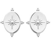 Les Trésors De Lily [R3611] - Boucles Argent 'Cleopatra' argenté rhodié - 19x15 mm (étoile du nord)