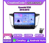 Radio Multimedia con botón para coche, Radio Multimedia con Carplay, Audio estéreo 2Din, vídeo Android, 2 + 32GB, 10 pulgadas, para Hyundai IX25 2015-2019