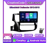 Radio de coche inalámbrica Android de 10 pulgadas Carplay para Mitsubishi Outlander 2012-2018 reproductor de vídeo Multimedia para coche navegación GPS WIFI 2 + 32GB 1+16GB