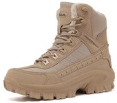 MCTIN Zapatos de Hombre Zapatos de Entrenamiento de Plataforma cálida de Felpa de Invierno Botas de Tobillo con Cremallera Antideslizante 39 arena