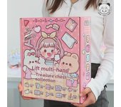 Caja del tesoro de Tirado: Set de regalo de libreta con pegatinas, papelería y caja sorpresa.