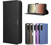 Funda de teléfono de cuero con tapa magnética para Sony Xperia 10 1 V 5 IV Ace III Pro-I 5 10 1 III XZ3 cartera tarjetero funda con soporte Xperia 5 II negro