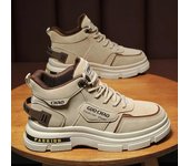 Botas gruesas para hombre, zapatillas altas para hombre, zapatos de herramientas de moda para hombre, zapatos de trabajo al aire libre para otoño e invierno 2024, zapatillas de diseño para hombre 39 caqui