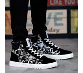 Zapatos casuales de caña alta para hombre, otoño/invierno: Zapatos de tela de estilo coreano y de moda para estudiantes 42 azul