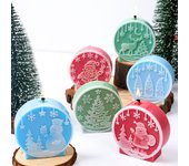 1 molde de silicona para bolas de cristal de Navidad, redondo, perfumado, para velas, con relieve, para árbol de Navidad, muñeco de nieve, alce, decoración navideña, regalo artesanal